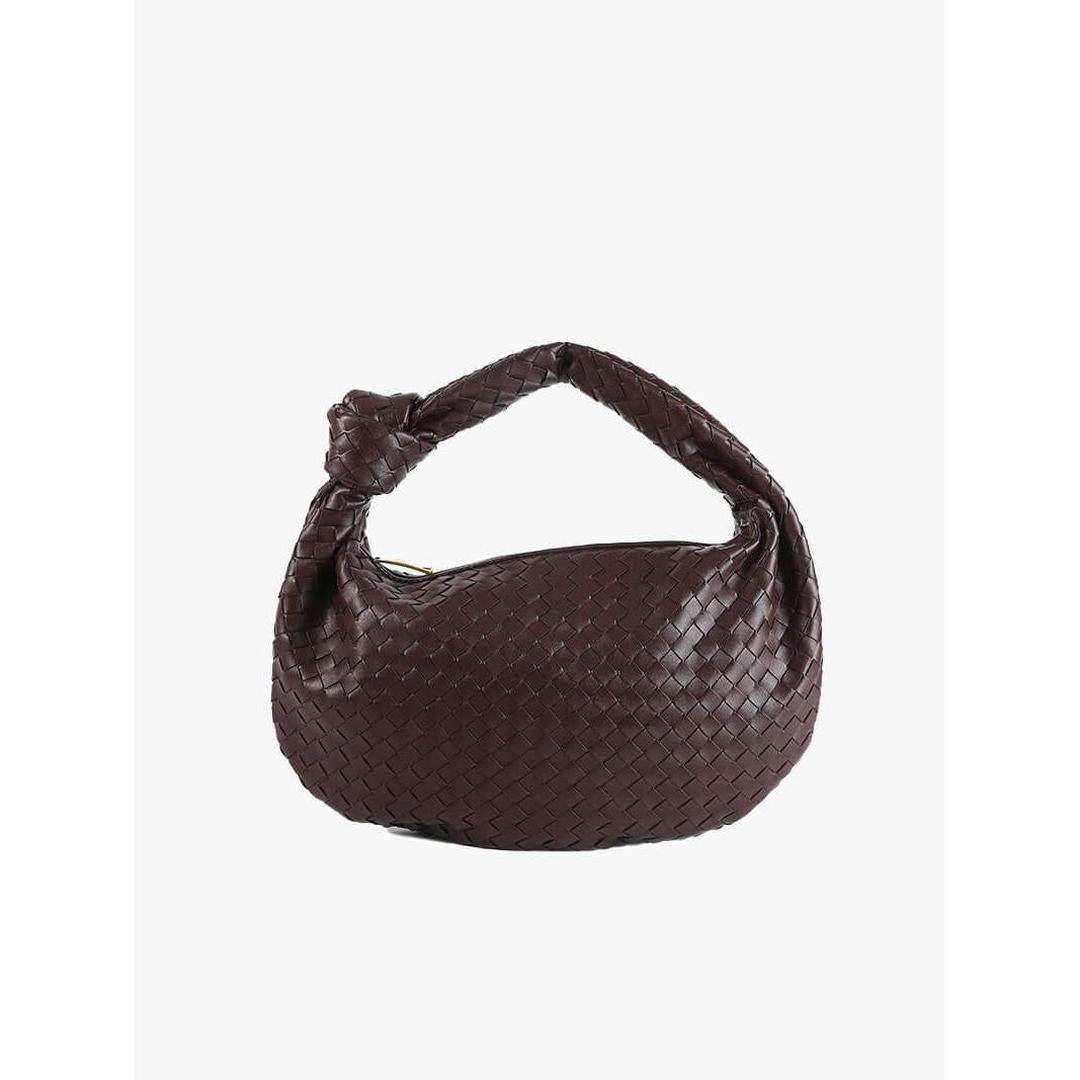Women Handbag Woven Texture Top Handle Rounded Shape