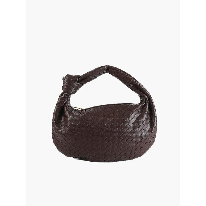 Women Handbag Woven Texture Top Handle Rounded Shape