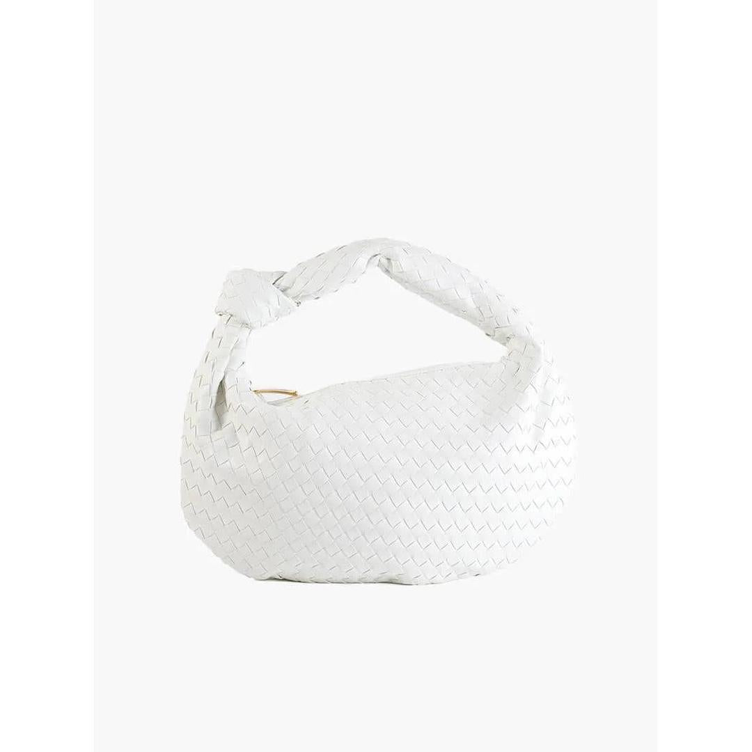 Women Handbag Woven Texture Top Handle Rounded Shape