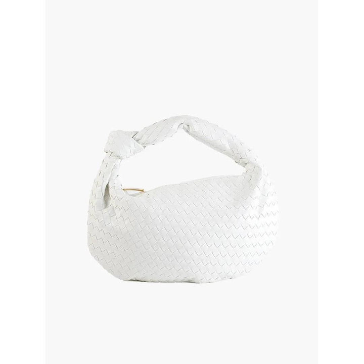 Women Handbag Woven Texture Top Handle Rounded Shape