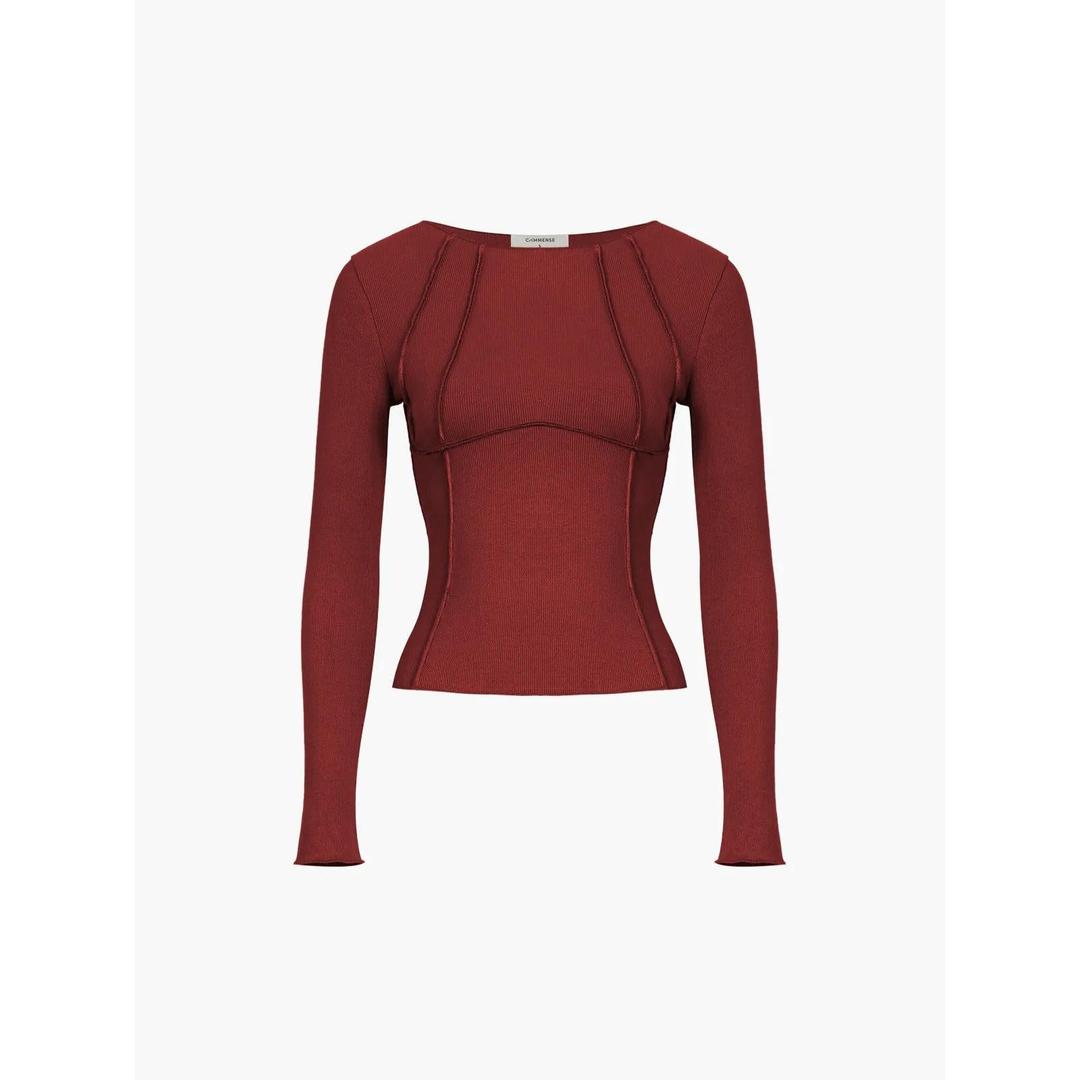Women Solid Long Sleeve Crew Neck Top
