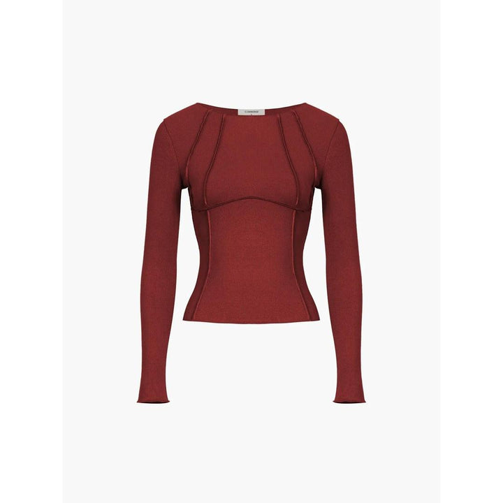 Women Solid Long Sleeve Crew Neck Top