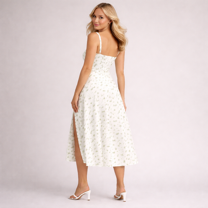 Women Dress Sleeveless Square Neck Midi Length